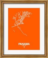 Panama Street Map Orange Fine Art Print