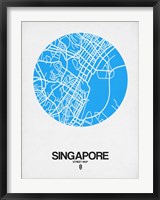 Singapore Street Map Blue Fine Art Print