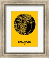 Singapore Street Map Yellow Fine Art Print