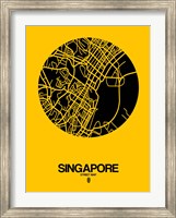 Singapore Street Map Yellow Fine Art Print