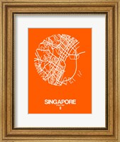 Singapore Street Map Orange Fine Art Print