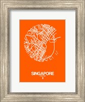 Singapore Street Map Orange Fine Art Print