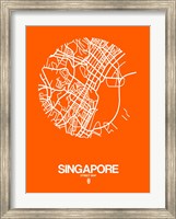 Singapore Street Map Orange Fine Art Print