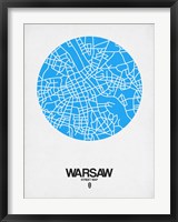 Warsaw Street Map Blue Fine Art Print
