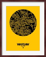 Warsaw Street Map Yellow Fine Art Print