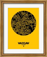Warsaw Street Map Yellow Fine Art Print