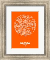 Warsaw Street Map Orange Fine Art Print