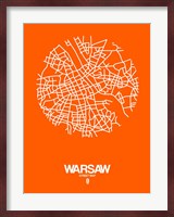 Warsaw Street Map Orange Fine Art Print