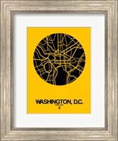 Washington DC  Street Map Yellow Fine Art Print