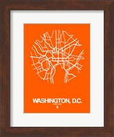 Washington DC  Street Map Orange Fine Art Print