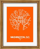 Washington DC  Street Map Orange Fine Art Print