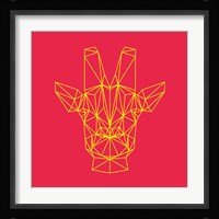 Giraffe on Red Fine Art Print