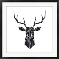 Black Polygon Deer Fine Art Print