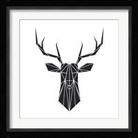 Black Polygon Deer Fine Art Print