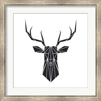 Black Polygon Deer Fine Art Print