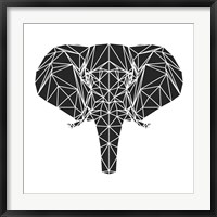 Black Elephant Polygon Fine Art Print