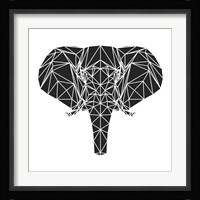 Black Elephant Polygon Fine Art Print
