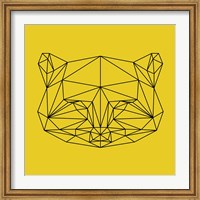 Yellow Raccoon Polygon Fine Art Print
