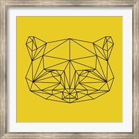 Yellow Raccoon Polygon Fine Art Print