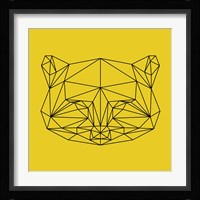 Yellow Raccoon Polygon Fine Art Print