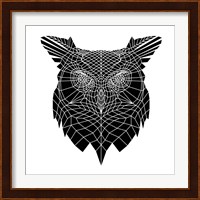Black Owl Head Mesh Fine Art Print