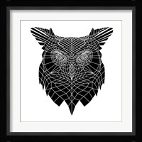 Black Owl Head Mesh Fine Art Print