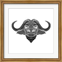 Black and White Buffalo Mesh Fine Art Print