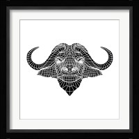 Black and White Buffalo Mesh Fine Art Print
