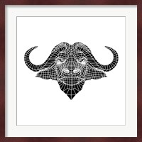 Black and White Buffalo Mesh Fine Art Print
