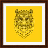 Tiger Head Yellow Mesh Fine Art Print