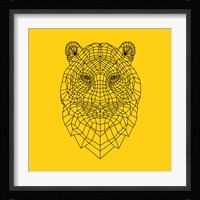 Tiger Head Yellow Mesh Fine Art Print