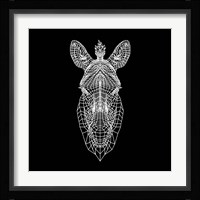 Black Zebra Head Mesh Fine Art Print