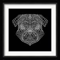 Pug Head Black Mesh Fine Art Print