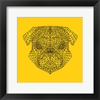 Pug Head Yellow Mesh Fine Art Print