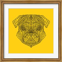 Pug Head Yellow Mesh Fine Art Print