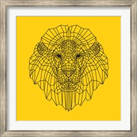 Lion Head Yellow Mesh Fine Art Print