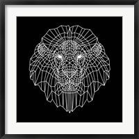 Lion Head Black Mesh Fine Art Print