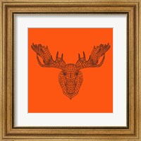 Moose Head Orange Mesh Fine Art Print
