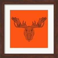 Moose Head Orange Mesh Fine Art Print