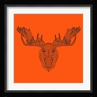 Moose Head Orange Mesh Fine Art Print