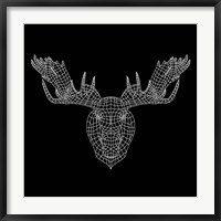 Moose Head Black Mesh Fine Art Print