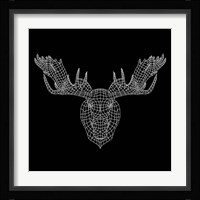 Moose Head Black Mesh Fine Art Print