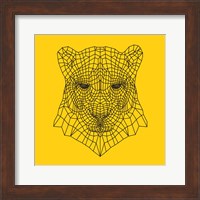 Panther Head Yellow Mesh Fine Art Print