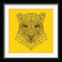Panther Head Yellow Mesh Fine Art Print