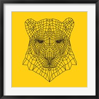 Panther Head Yellow Mesh Fine Art Print