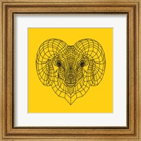 Ram Head Yellow Mesh Fine Art Print