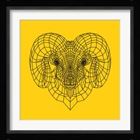 Ram Head Yellow Mesh Fine Art Print