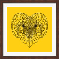 Ram Head Yellow Mesh Fine Art Print