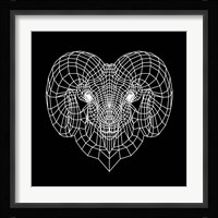 Ram Head Black Mesh Fine Art Print