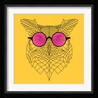 Owl in Pink Glasses Fine Art Print